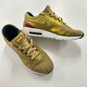 Nike Air Max Gold Sneakers | Metallic Mesh Low-Top Athletic Shoes | Streetwear 9
